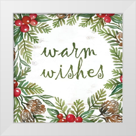 Warm Wishes White Modern Wood Framed Art Print by Jacobs, Cindy
