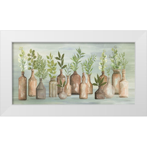 Greenery in Bottles III White Modern Wood Framed Art Print by Jacobs, Cindy
