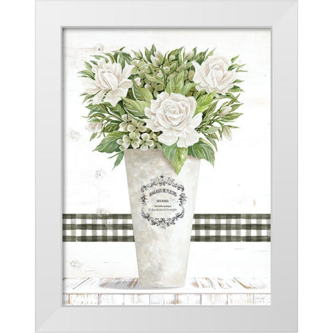 White Roses White Modern Wood Framed Art Print by Jacobs, Cindy