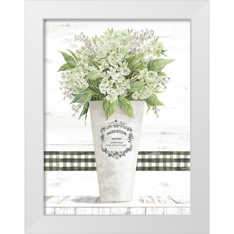 White Hydrangea White Modern Wood Framed Art Print by Jacobs, Cindy