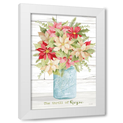 The Thrill of Hope Poinsettias White Modern Wood Framed Art Print by Jacobs, Cindy