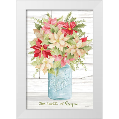 The Thrill of Hope Poinsettias White Modern Wood Framed Art Print by Jacobs, Cindy