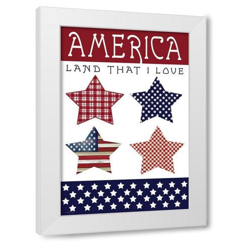 Stars of America White Modern Wood Framed Art Print by Jacobs, Cindy