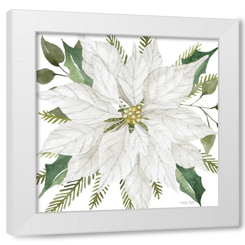 White Poinsettia White Modern Wood Framed Art Print by Jacobs, Cindy