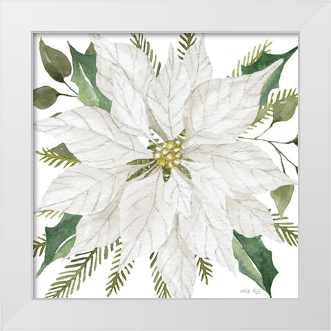 White Poinsettia White Modern Wood Framed Art Print by Jacobs, Cindy