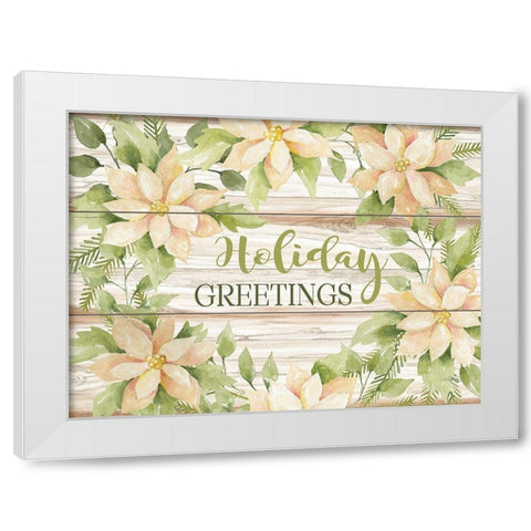 Holiday Greetings White Modern Wood Framed Art Print by Jacobs, Cindy