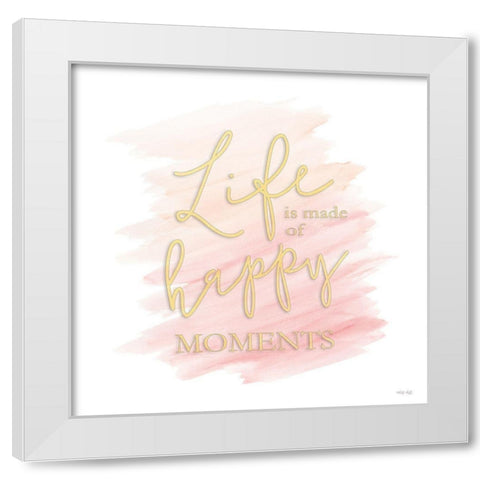 Happy Moments White Modern Wood Framed Art Print by Jacobs, Cindy