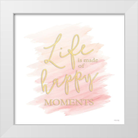 Happy Moments White Modern Wood Framed Art Print by Jacobs, Cindy