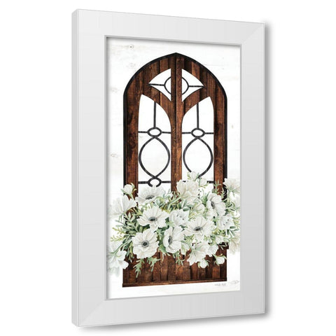 Window Arch Floral I White Modern Wood Framed Art Print by Jacobs, Cindy