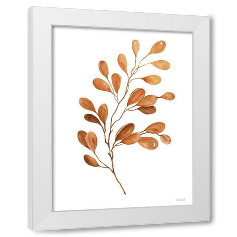Fall Leaf Stem III White Modern Wood Framed Art Print by Jacobs, Cindy