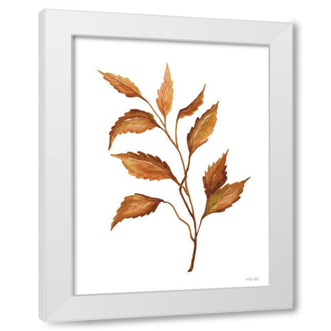 Fall Leaf Stem IV White Modern Wood Framed Art Print by Jacobs, Cindy