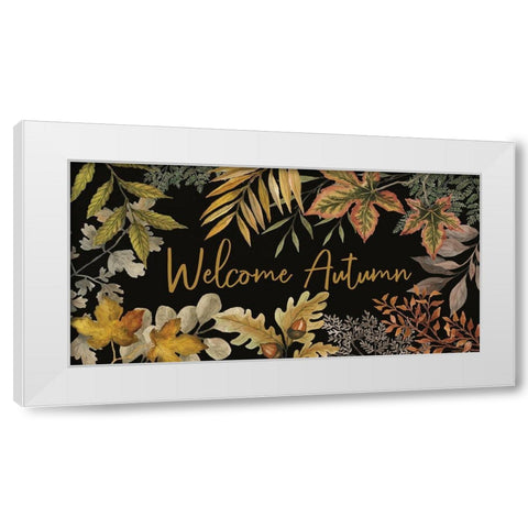 Welcome Autumn White Modern Wood Framed Art Print by Jacobs, Cindy