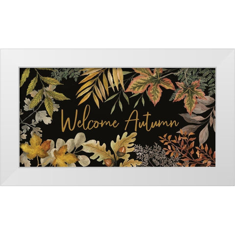 Welcome Autumn White Modern Wood Framed Art Print by Jacobs, Cindy