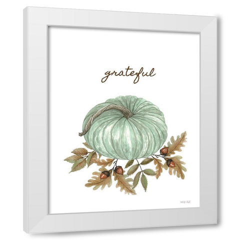 Grateful Pumpkin White Modern Wood Framed Art Print by Jacobs, Cindy