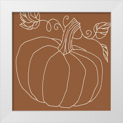 Simple Pumpkin II White Modern Wood Framed Art Print by Jacobs, Cindy