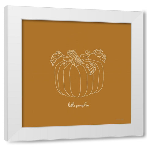 Hello Pumpkin White Modern Wood Framed Art Print by Jacobs, Cindy