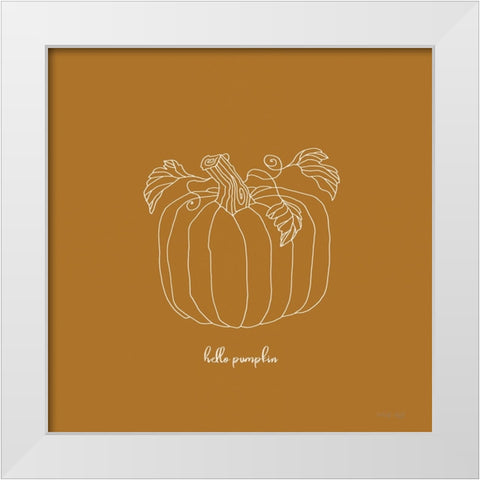 Hello Pumpkin White Modern Wood Framed Art Print by Jacobs, Cindy
