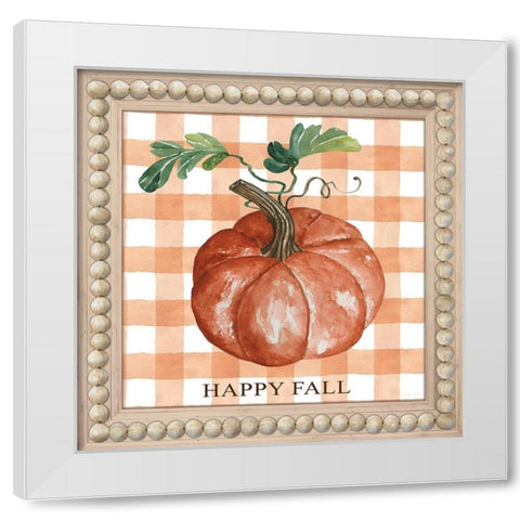 Happy Fall White Modern Wood Framed Art Print by Jacobs, Cindy