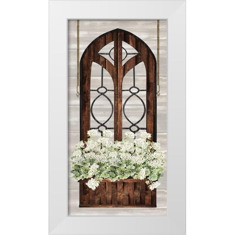 Floral Arch White Modern Wood Framed Art Print by Jacobs, Cindy