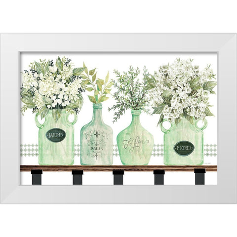 Shades of Celadon White Modern Wood Framed Art Print by Jacobs, Cindy