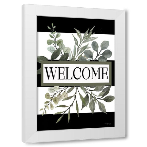 Welcome White Modern Wood Framed Art Print by Jacobs, Cindy