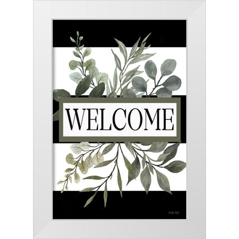 Welcome White Modern Wood Framed Art Print by Jacobs, Cindy