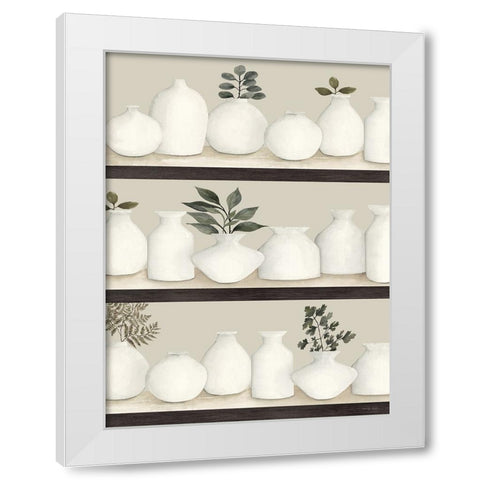 Bookshelf Collectibles White Modern Wood Framed Art Print by Jacobs, Cindy