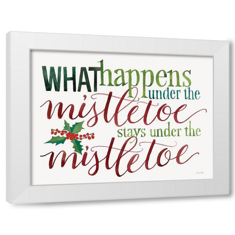 Under the Mistletoe  White Modern Wood Framed Art Print by Jacobs, Cindy