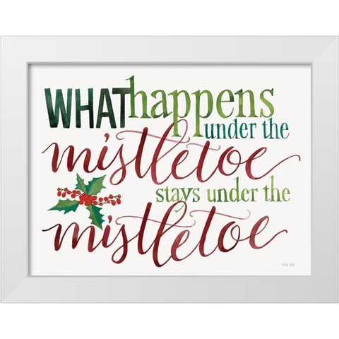 Under the Mistletoe  White Modern Wood Framed Art Print by Jacobs, Cindy