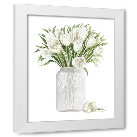 Tulips in Spring White Modern Wood Framed Art Print by Jacobs, Cindy