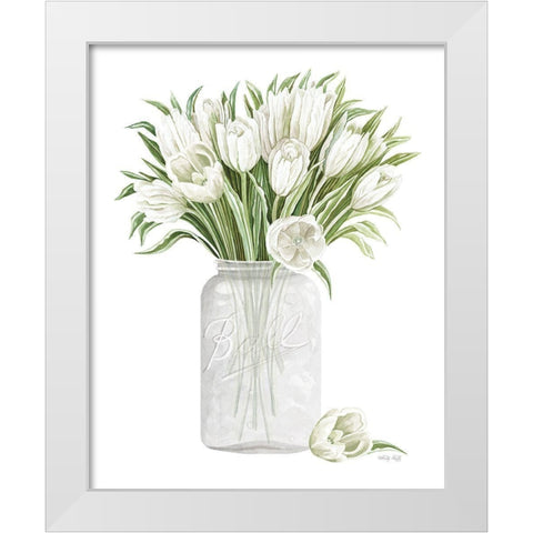 Tulips in Spring White Modern Wood Framed Art Print by Jacobs, Cindy