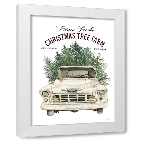 Christmas Tree Farm White Modern Wood Framed Art Print by Jacobs, Cindy
