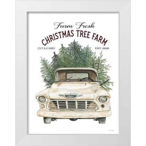 Christmas Tree Farm White Modern Wood Framed Art Print by Jacobs, Cindy