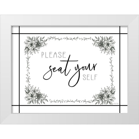 Please Seat Yourself White Modern Wood Framed Art Print by Jacobs, Cindy