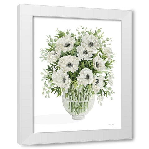 Poppies on White White Modern Wood Framed Art Print by Jacobs, Cindy