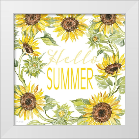 Hello Summer White Modern Wood Framed Art Print by Jacobs, Cindy