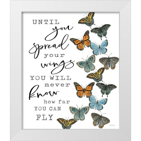 Spread your Wings White Modern Wood Framed Art Print by Jacobs, Cindy