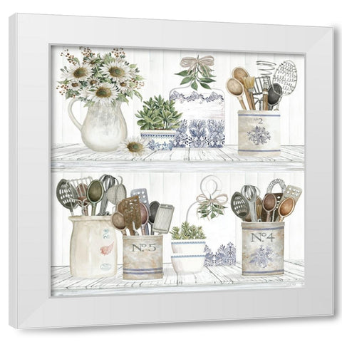 Kitchen Cupboard White Modern Wood Framed Art Print by Jacobs, Cindy