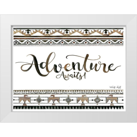Adventure Awaits White Modern Wood Framed Art Print by Jacobs, Cindy