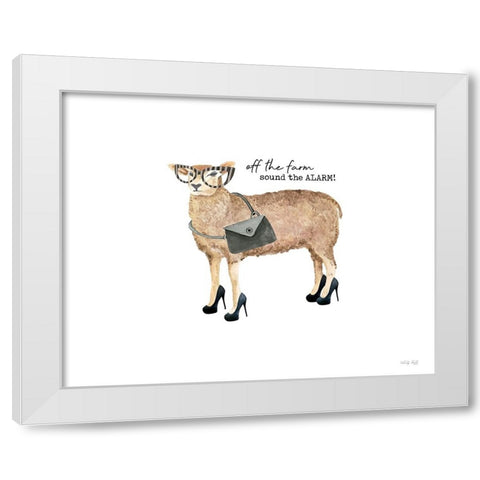 Off the Farm, Sound the Alarm! White Modern Wood Framed Art Print by Jacobs, Cindy