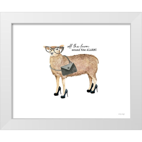 Off the Farm, Sound the Alarm! White Modern Wood Framed Art Print by Jacobs, Cindy