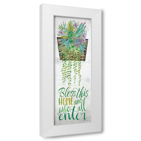 Bless This Home White Modern Wood Framed Art Print by Jacobs, Cindy