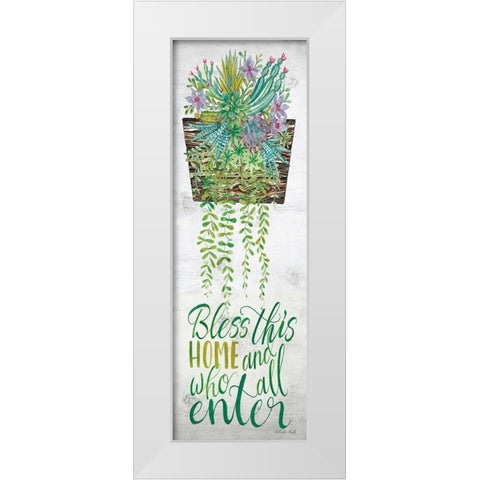 Bless This Home White Modern Wood Framed Art Print by Jacobs, Cindy