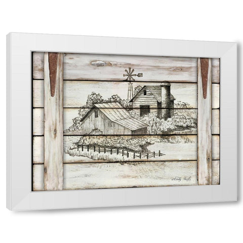 Down on the Farm White Modern Wood Framed Art Print by Jacobs, Cindy