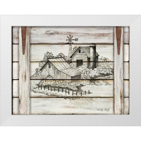 Down on the Farm White Modern Wood Framed Art Print by Jacobs, Cindy