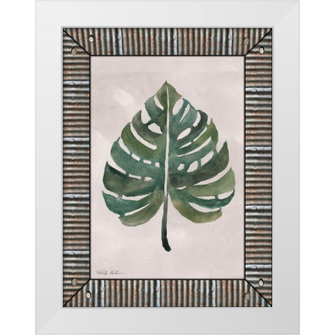 Monstera Leaf  White Modern Wood Framed Art Print by Jacobs, Cindy