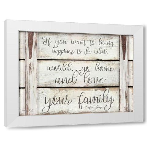 Love Your Family White Modern Wood Framed Art Print by Jacobs, Cindy