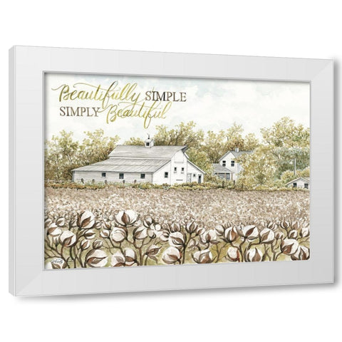 Beautifully Simple Cotton Farm White Modern Wood Framed Art Print by Jacobs, Cindy