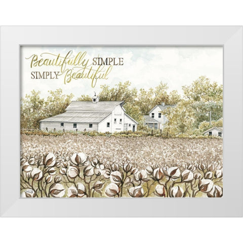 Beautifully Simple Cotton Farm White Modern Wood Framed Art Print by Jacobs, Cindy