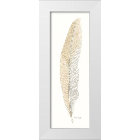 Tonal Feather I White Modern Wood Framed Art Print by Jacobs, Cindy